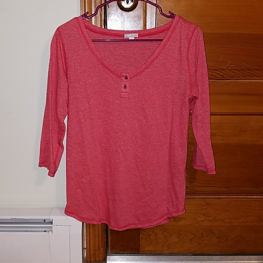 Gap 3/4 sleeve coral shirt